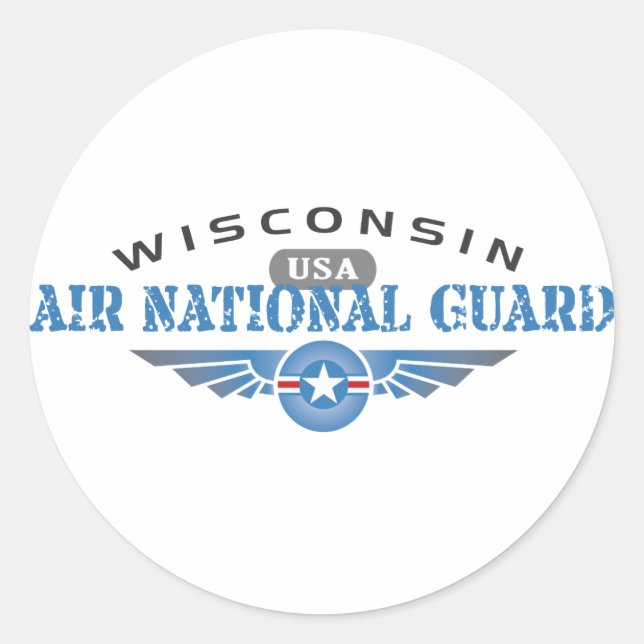 Wisconsin Air National Guard Runder Aufkleber (Vorderseite)