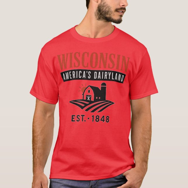 Wisconsin America’s Dairyland Vintage Farm T-Shirt (Vorderseite)