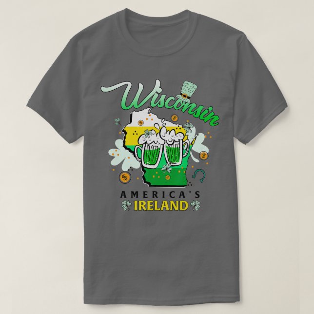 Wisconsin Americas Ireland Irish St Patricks Day B T-Shirt (Design vorne)
