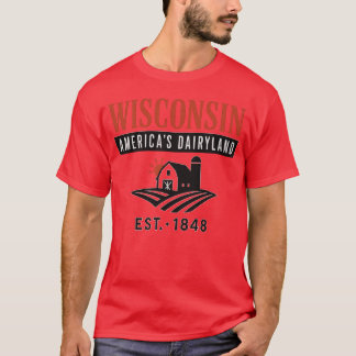 Wisconsin Amerikas Milchland Vintage-Farm T-Shirt
