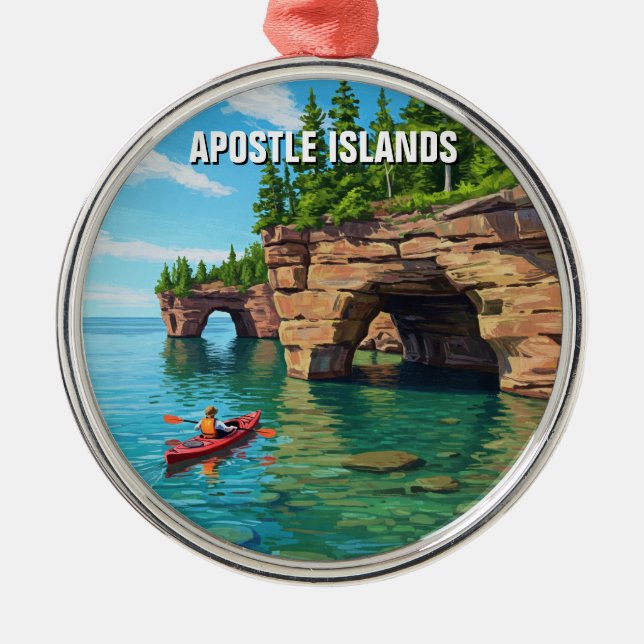 Wisconsin Apostle Islands National Lakeshore Ornament Aus Metall (Vorne)