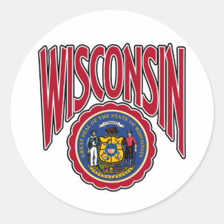 Wisconsin Arc und Siegel Runder Aufkleber