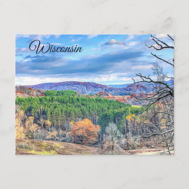 Wisconsin Autumn Scenic View Postcard Postkarte (Vorderseite)
