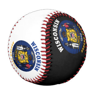 WISCONSIN BADGER STAAT FLAG BASEBALL