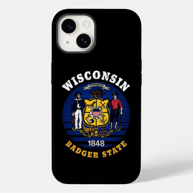 WISCONSIN BADGER STAAT FLAG Case-Mate iPhone HÜLLE (Rückseite)