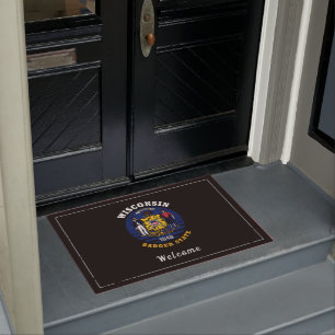 WISCONSIN BADGER STAAT FLAG DOORMAT FUßMATTE