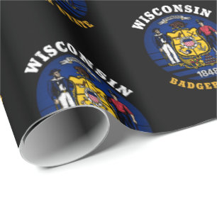 WISCONSIN BADGER STAAT FLAG GESCHENKPAPIER