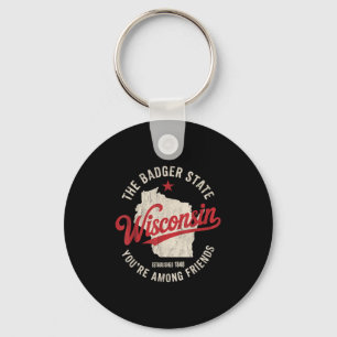 Wisconsin Badger Staat Retro Star Men Women Kids B Schlüsselanhänger