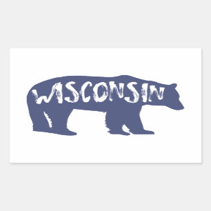 Wisconsin-Bär Rechteckiger Aufkleber