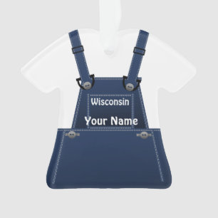 Wisconsin Bauer Bib Overalls Weihnachten Ornament