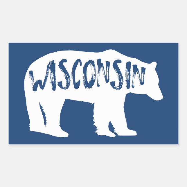 Wisconsin Bear Rechteckiger Aufkleber (Vorderseite)