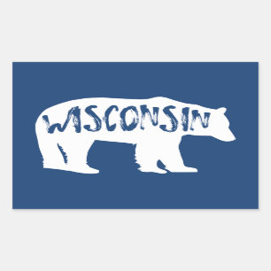 Wisconsin Bear Rechteckiger Aufkleber