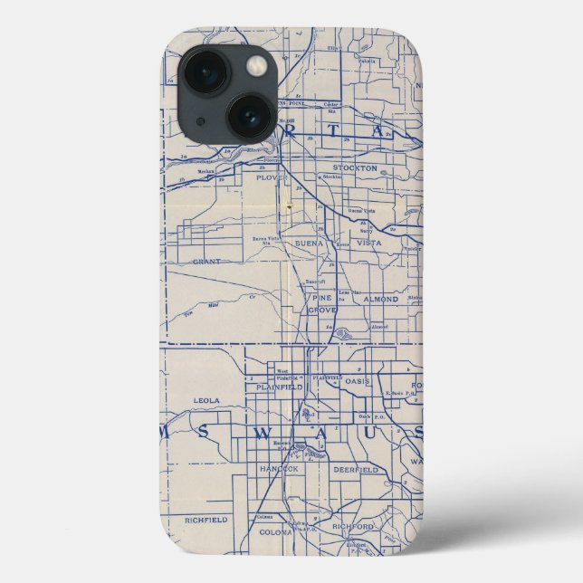Wisconsin Bicycle Road Map 2 Case-Mate iPhone Hülle (Rückseite)