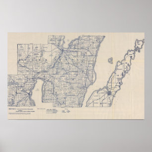 Wisconsin Bicycle Road Map 2 Poster