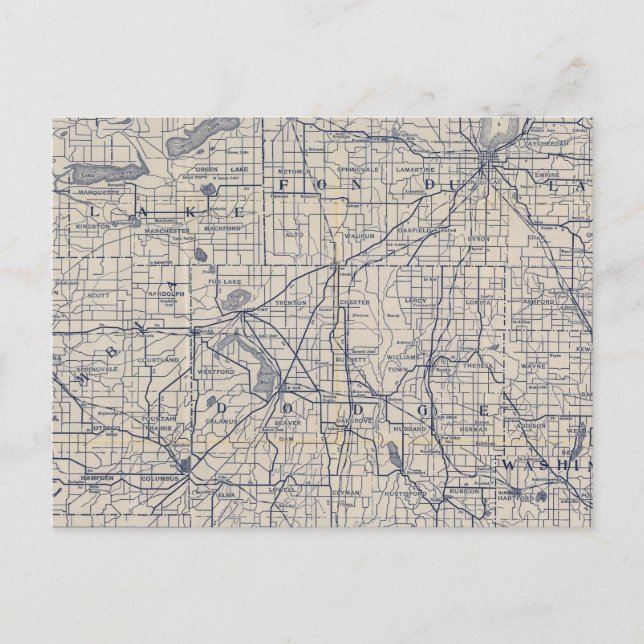 Wisconsin Bicycle Road Map 4 Postkarte (Vorderseite)