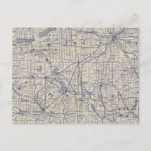 Wisconsin Bicycle Road Map 4 Postkarte