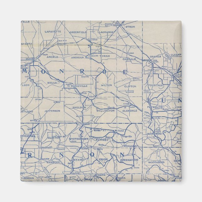 Wisconsin Bicycle Road Map Magnet (Vorne)