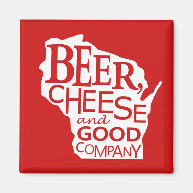 Wisconsin Bierkäse & Good Company in Red White Magnet (Vorne)