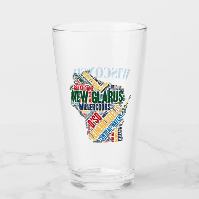 Wisconsin Brauereiglas Glas (Vorderseite)