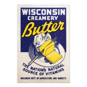 Wisconsin Butter Briefmarke Poster