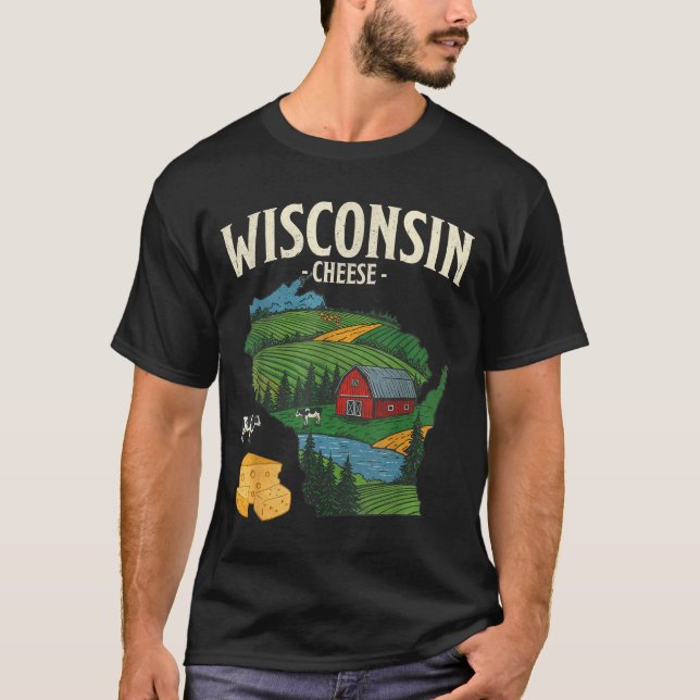 Wisconsin Cheese State Pride Farm Dairy Lover Gift T-Shirt (Vorderseite)