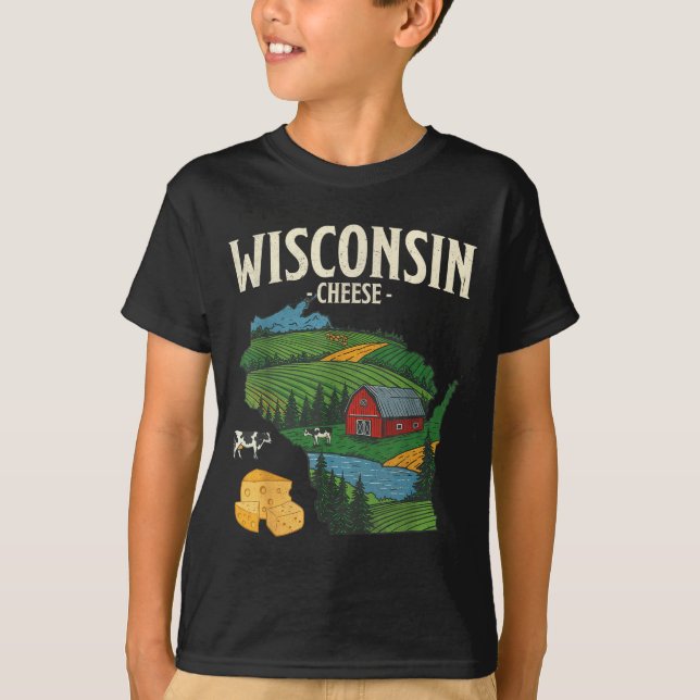 Wisconsin Cheese State Pride Farm Dairy Lover Gift T-Shirt (Vorderseite)
