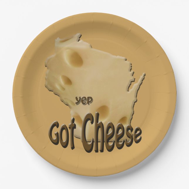 Wisconsin Cheesehead Got Käse Pappteller (Vorderseite)