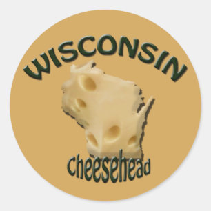 Wisconsin Cheesehead Käseaufkleber Runder Aufkleber