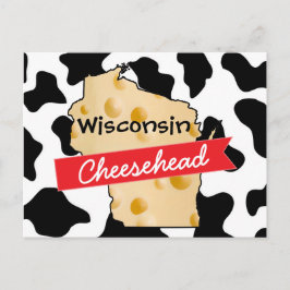 Wisconsin Cheesehead Kuh Muster Postcard Postkarte