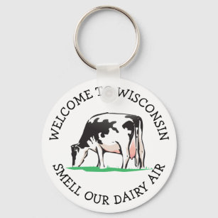 Wisconsin Cow Dairy Farmer Humor Key Chain Schlüsselanhänger