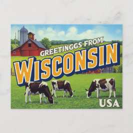 Wisconsin Dairy Farm Cows Greetings Postkarte