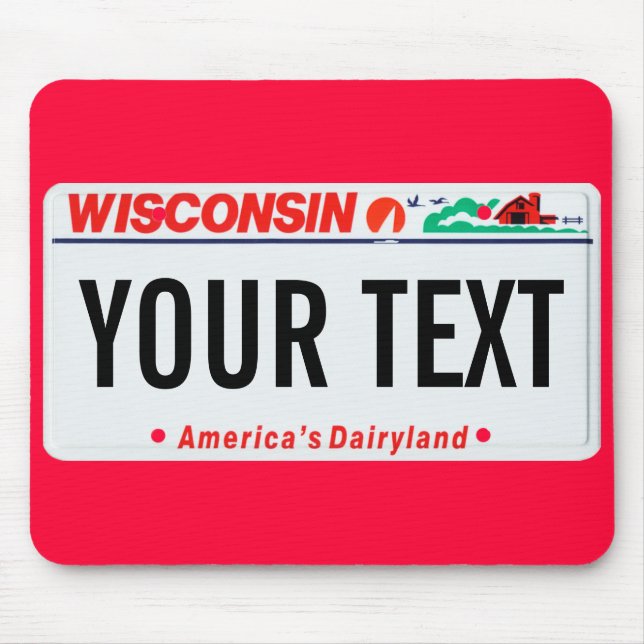 Wisconsin dairyland Kfz-Kennzeichen-Mausunterlage Mousepad (Vorne)