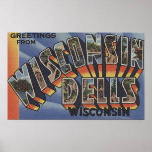 Wisconsin Dells, Wisconsin - Große Buchstabenszene Poster