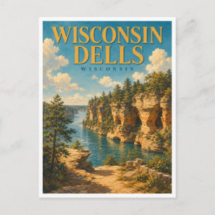 Wisconsin Dells Wisconsin Sandstein-Dells GeoSaga Postkarte