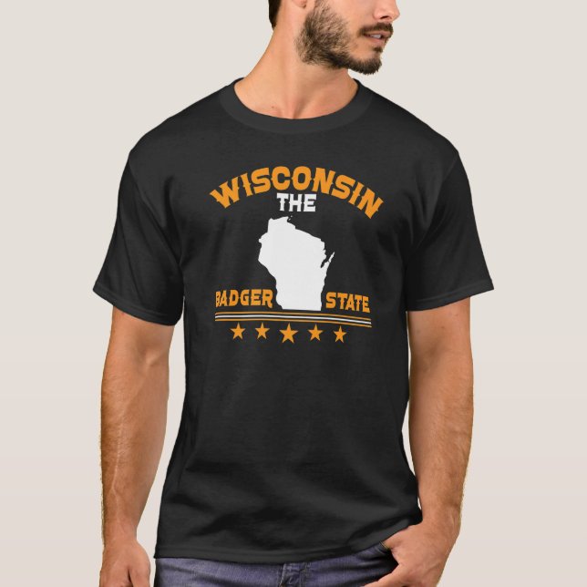 Wisconsin der Badger-Staat T-Shirt (Vorderseite)