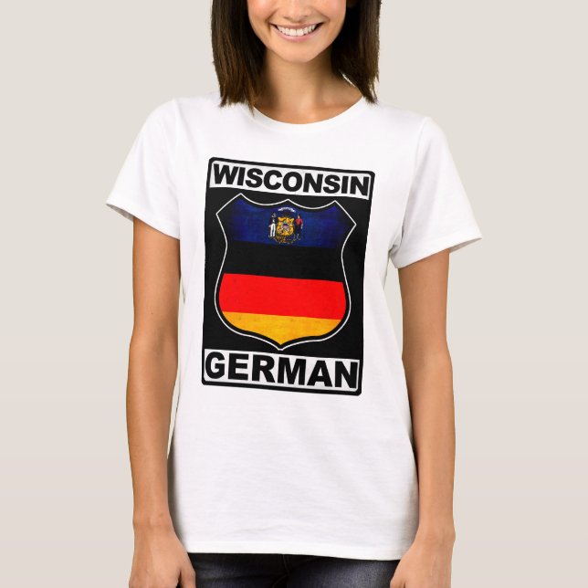 Wisconsin deutsches amerikanisches T-Shirt (Vorderseite)