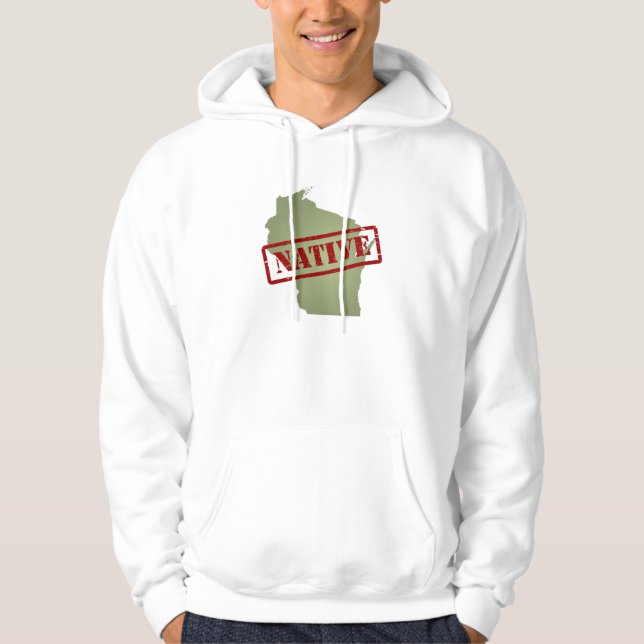 Wisconsin-Eingeborener mit Wisconsin-Karte Hoodie (Vorderseite)
