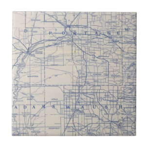 Wisconsin-Fahrrad-Straßenkarte 2 Fliese