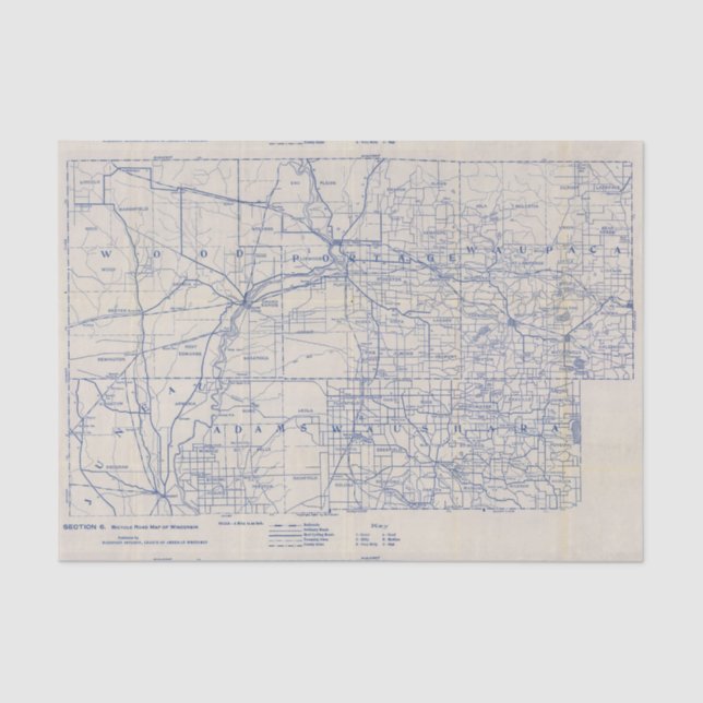 Wisconsin-Fahrrad-Straßenkarte 2 Seidenpapier (Vorderseite)
