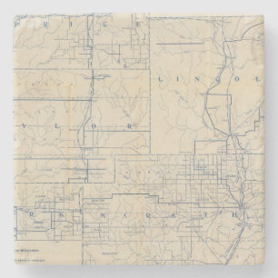 Wisconsin-Fahrrad-Straßenkarte 3 Steinuntersetzer