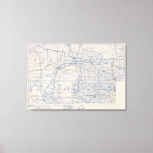 Wisconsin-Fahrrad-Straßenkarte 5 Leinwanddruck