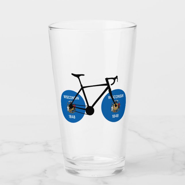 Wisconsin Flag Cycling Glas (Vorderseite)