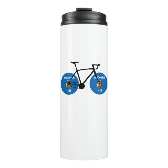 Wisconsin Flag Cycling Thermosbecher (Vorderseite)
