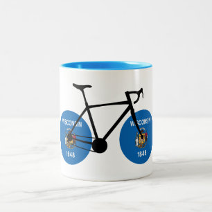 Wisconsin Flag Cycling Zweifarbige Tasse