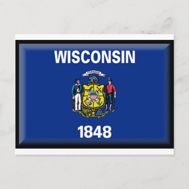 Wisconsin-Flag Postkarte (Vorderseite)