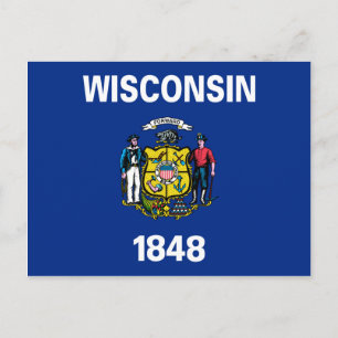 Wisconsin-Flag Postkarte
