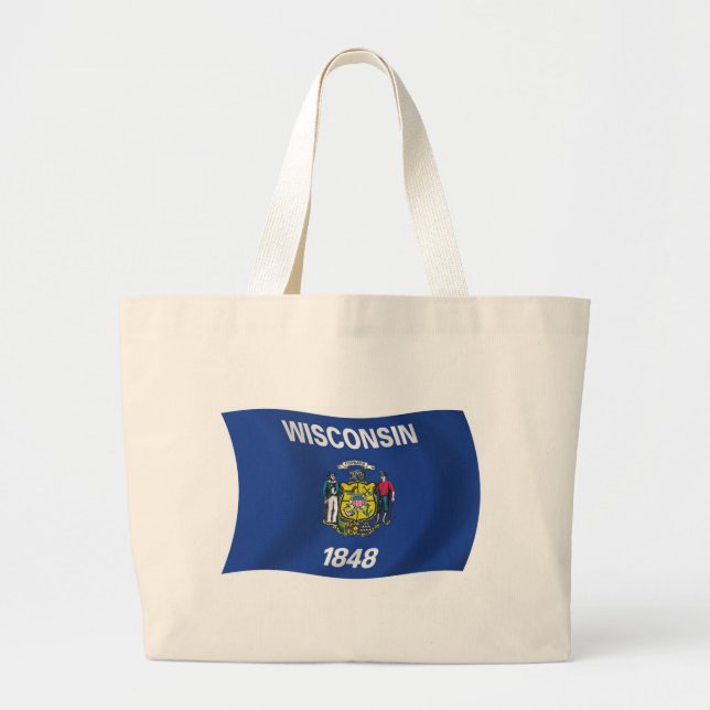 Wisconsin Flag Tote Bag Jumbo Stoffbeutel (Vorne)