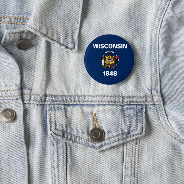Wisconsin-Flagge Button (Beispiel)