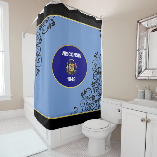 Wisconsin-Flagge Duschvorhang (Beispiel)