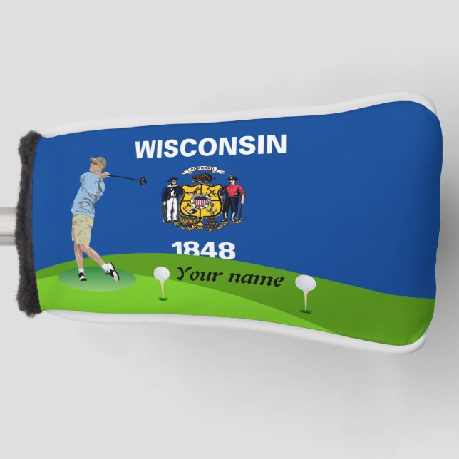 Wisconsin-Flagge Golf Headcover (Vorderseite)